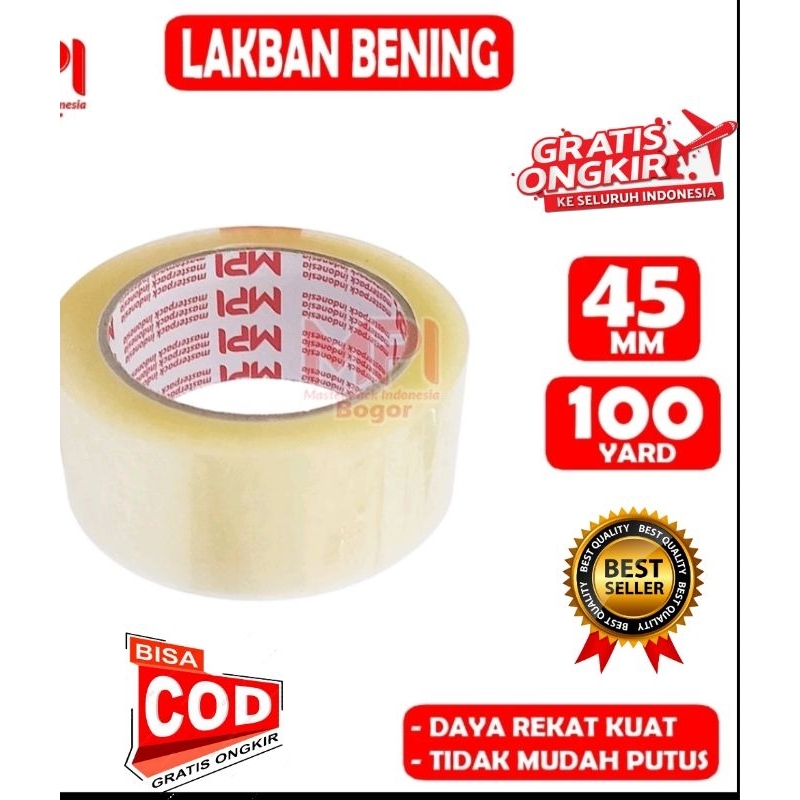 

Lkaban Bening 45 MM X 100 Yard bc / Lakban Untuk Packing