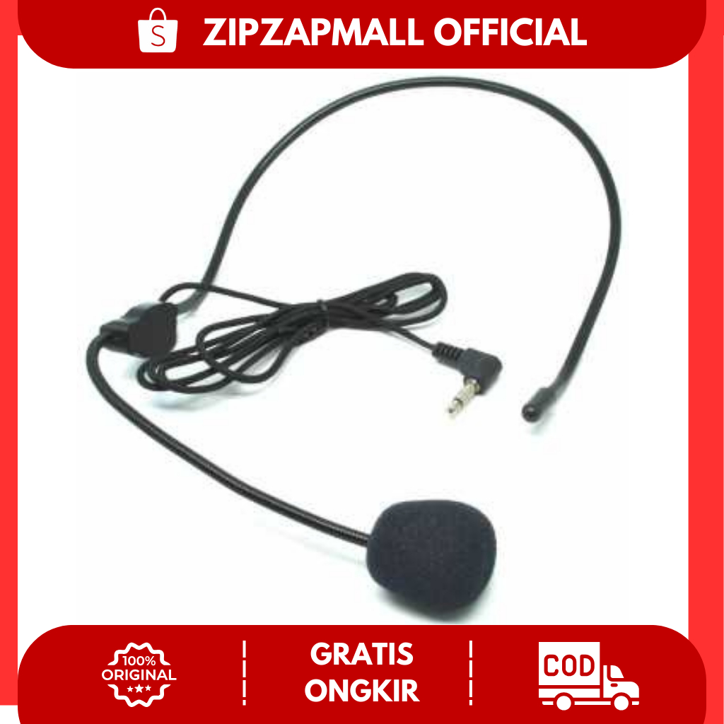 Microphone Handsfree Style Call Center / Mic Mikrofon Bando Clip On Model Call Center Kantor Suara S