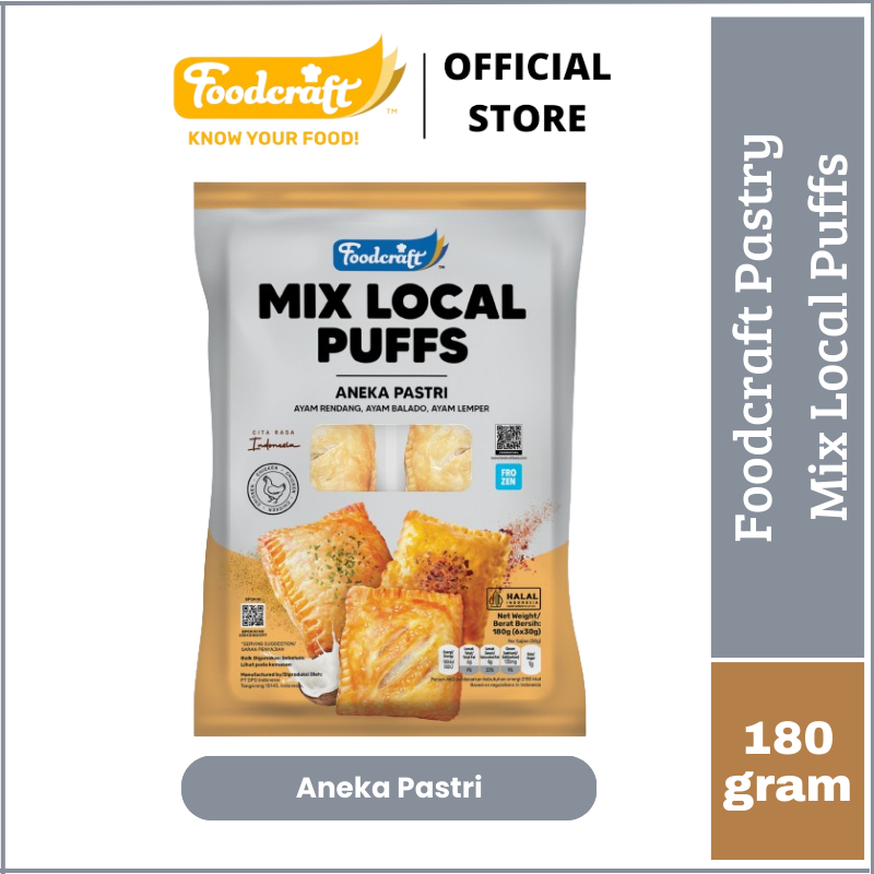 

Foodcraft Puffs Pastry Mix Local Puffs Pastri Aneka Rasa Rendang Balado Lemper Isi 6 Sachet