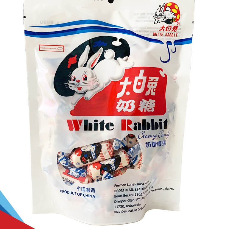 

WHITE RABBIT CREAMY CANDY ZAK 180 GRAM PERMEN LUNAK RASA SUSU MAKANAN RINGAN SNACK JADUL CEMILAN JADOEL JANANAN ENAK NON HALAL