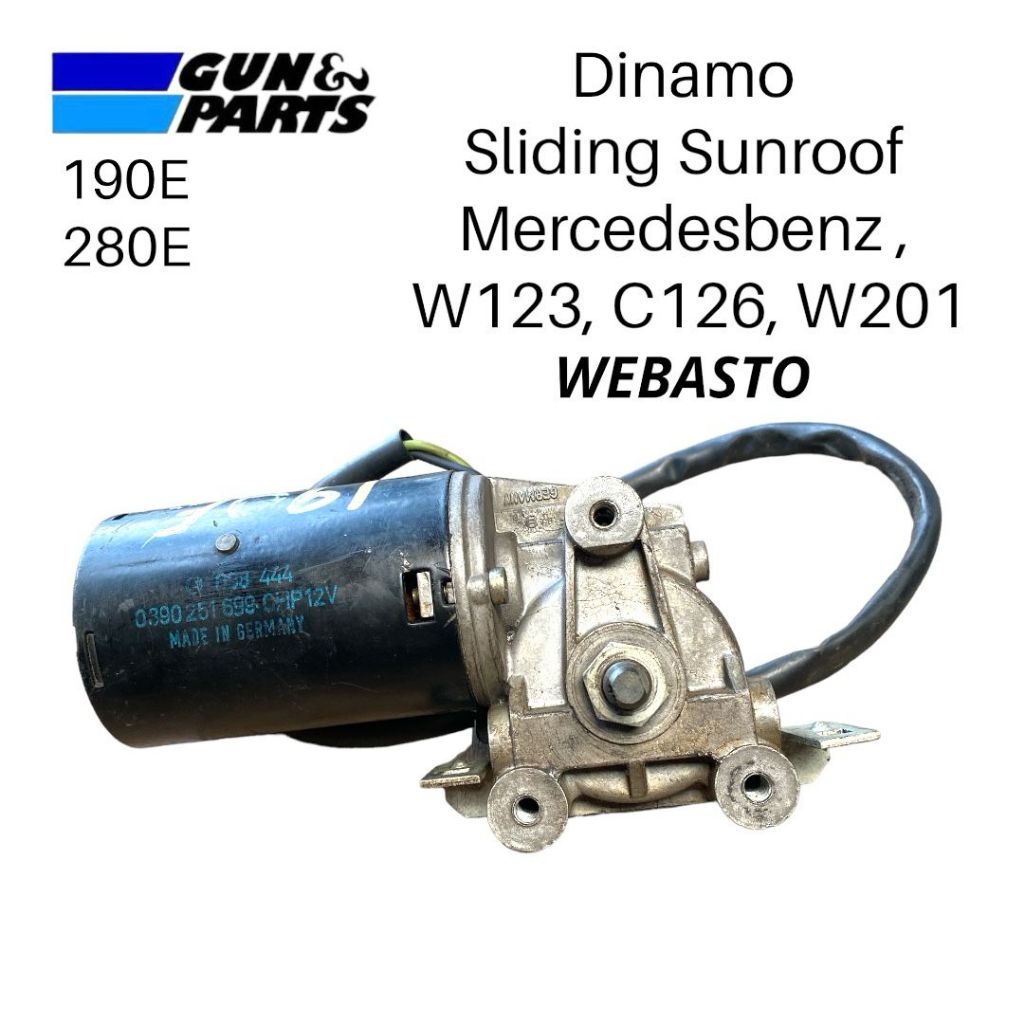 Dinamo Sliding Sunroof Mercedez Benz W123 C126 W201 190E 280E Webasto Sparepart Original Copotan