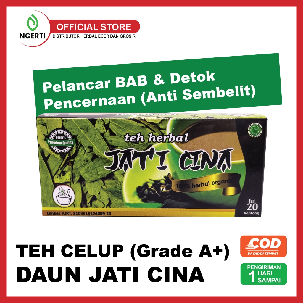 

PREMIUM Teh Celup Jati Cina 20 Kantong - Untuk Pelancar BAB, Detok dan Pelangsing Perut Buncit