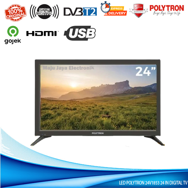 LED TV Polytron 24V1853 24 Inch USB Movie HDMI DVBT2 Digital TV