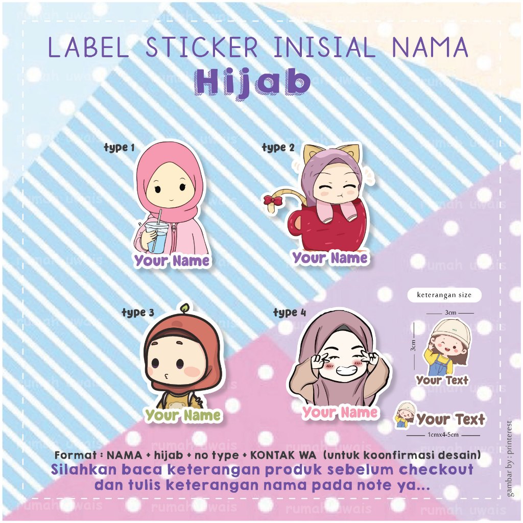 

STICKER CUSTOM NAMA HIJAB KARAKTER