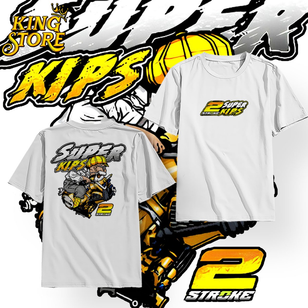 Kaos 2Stroke Positve Super Kips - Baju Distro Mesin Turbo SUPER KIPS Tshirt Racing Otomotif Terbaru 