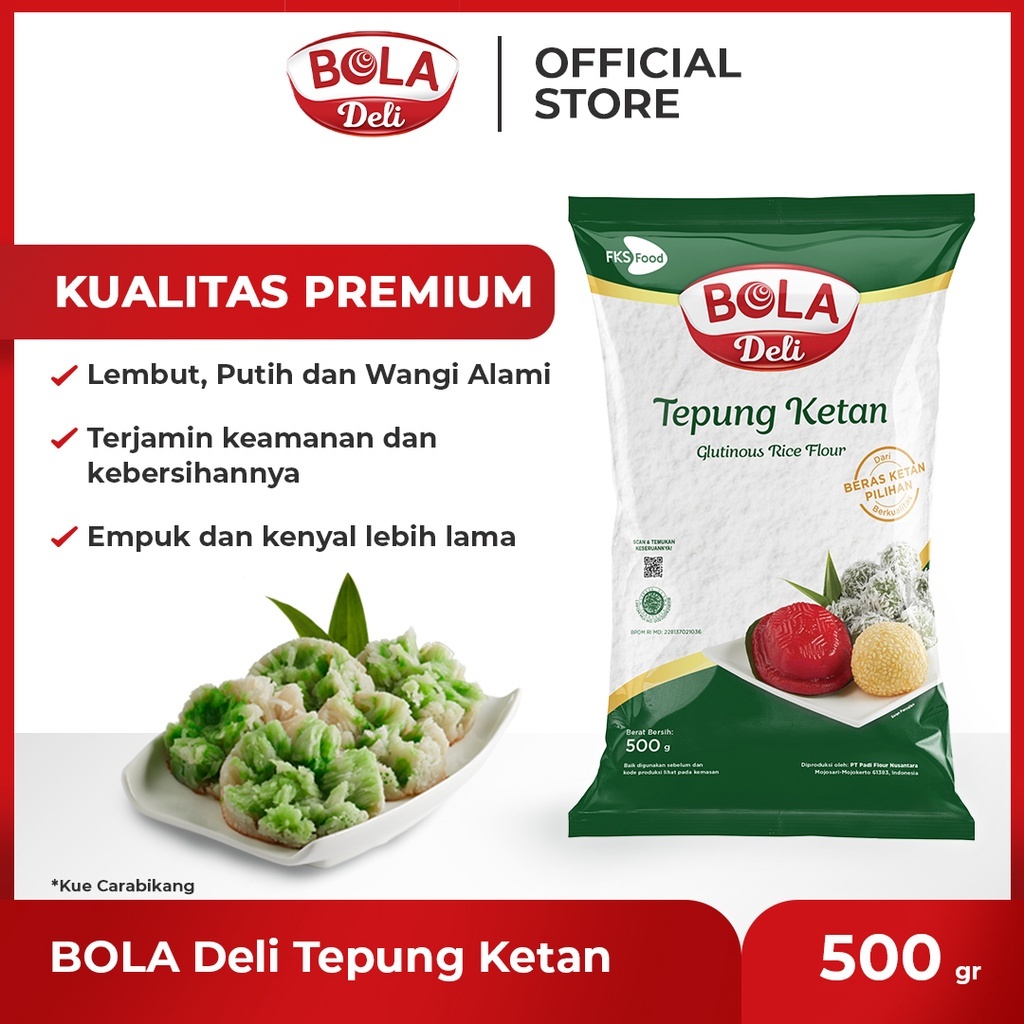 

ADY78 TEPUNG KETAN BOLA DELI Kemasan 500 Gram ISI 20 PCS Per KARTON