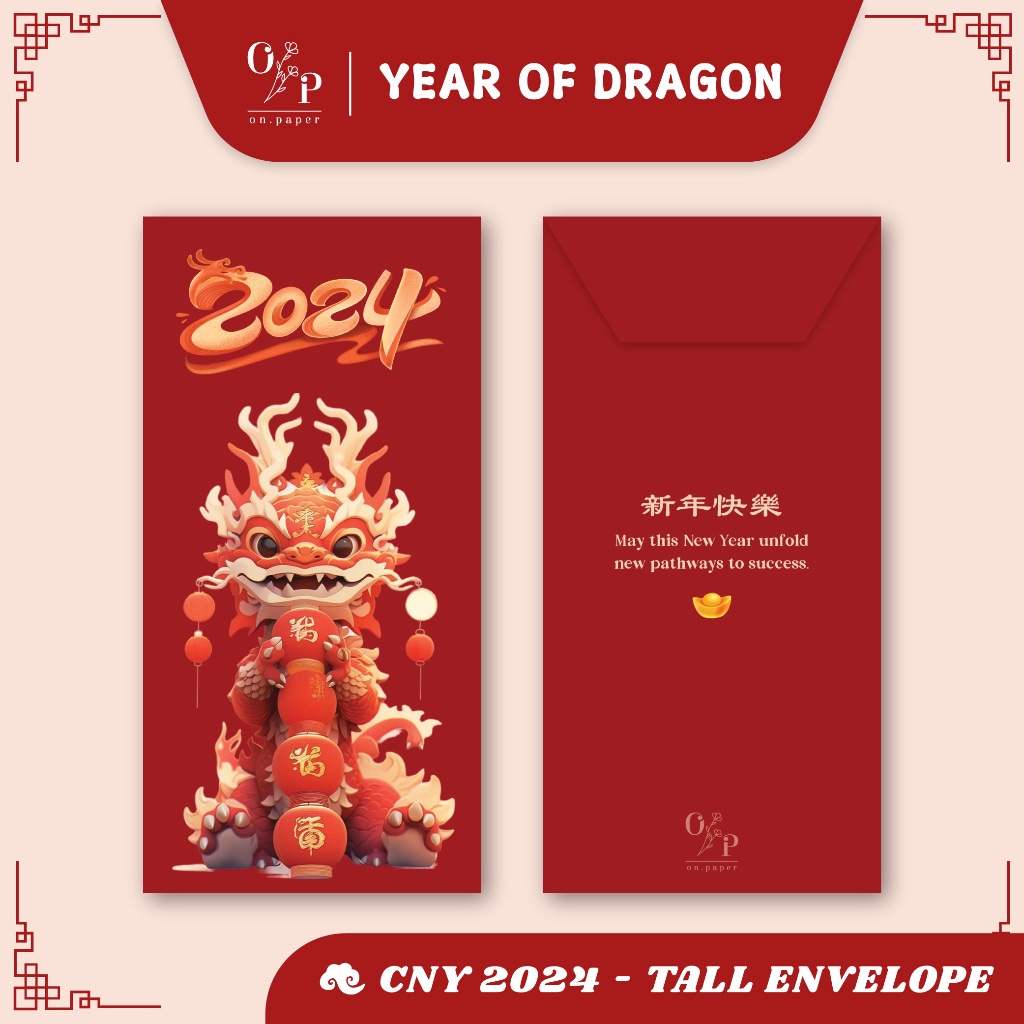 

Custom Angpao Imlek 2024 / Chinese New Year/ Angpao CNY (Year of Dragon 2024) Angpau Shio Naga - 04