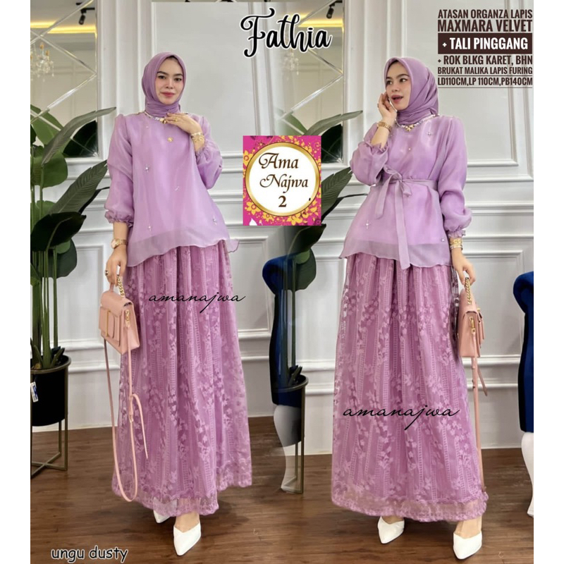 Ama najwa gamis fathia dress | organza LD 110