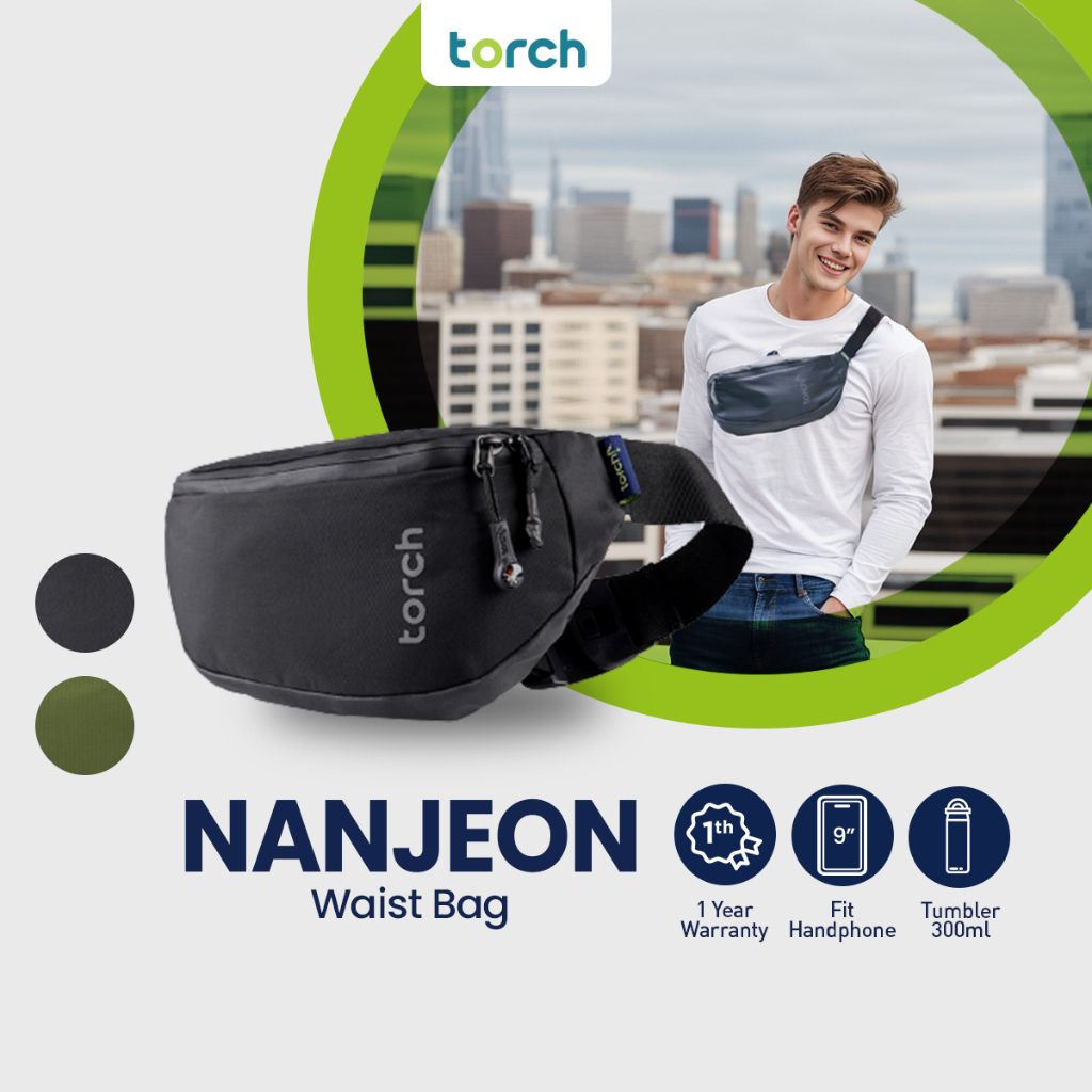 TORCH Nanjeon Tas Pinggang Selempang Ringan Anti Air Pria Wanita - Waist Bag Waterproof