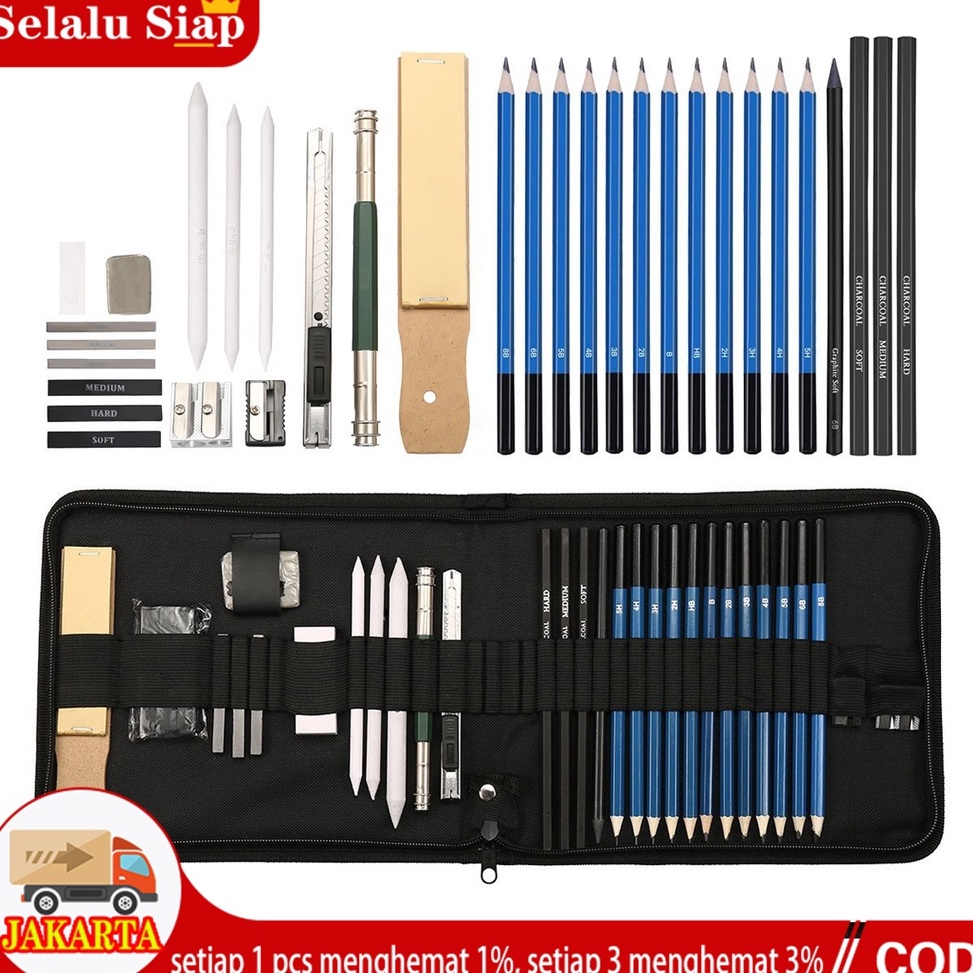 

ART B53E 33PCSSet Sketch Pensil Pisau Penghapus dan Pensil Gambar untuk Keperluan Sekolah Pencil Drawing Set