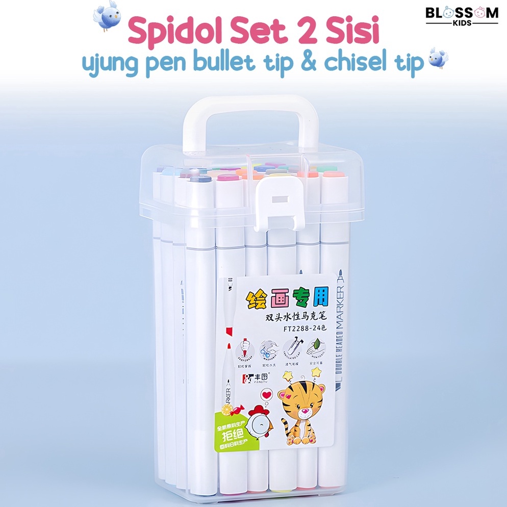 

ART P26A Spidol Warna Spidol Sketch Marker Spidol Warna 2in1 Spidol Sketsa Double Pen BLOSSOM KIDS