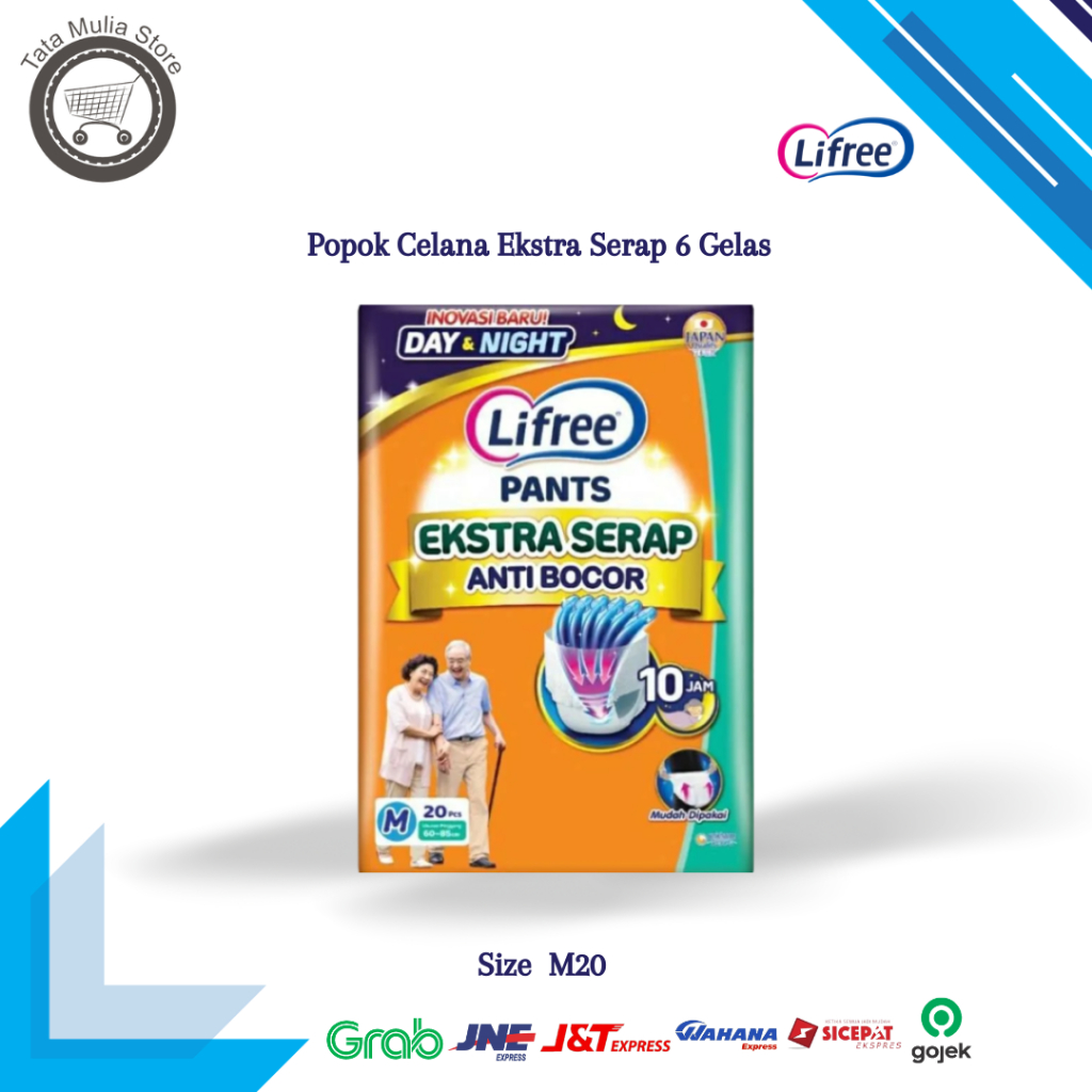 TERBAIK - Lifree Ekstra Serap M 20 Popok Pampers Dewasa Celana Lansia