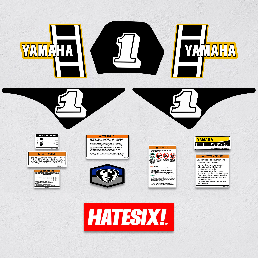Sticker Decal Yamaha PW 80 1983 Hatesix