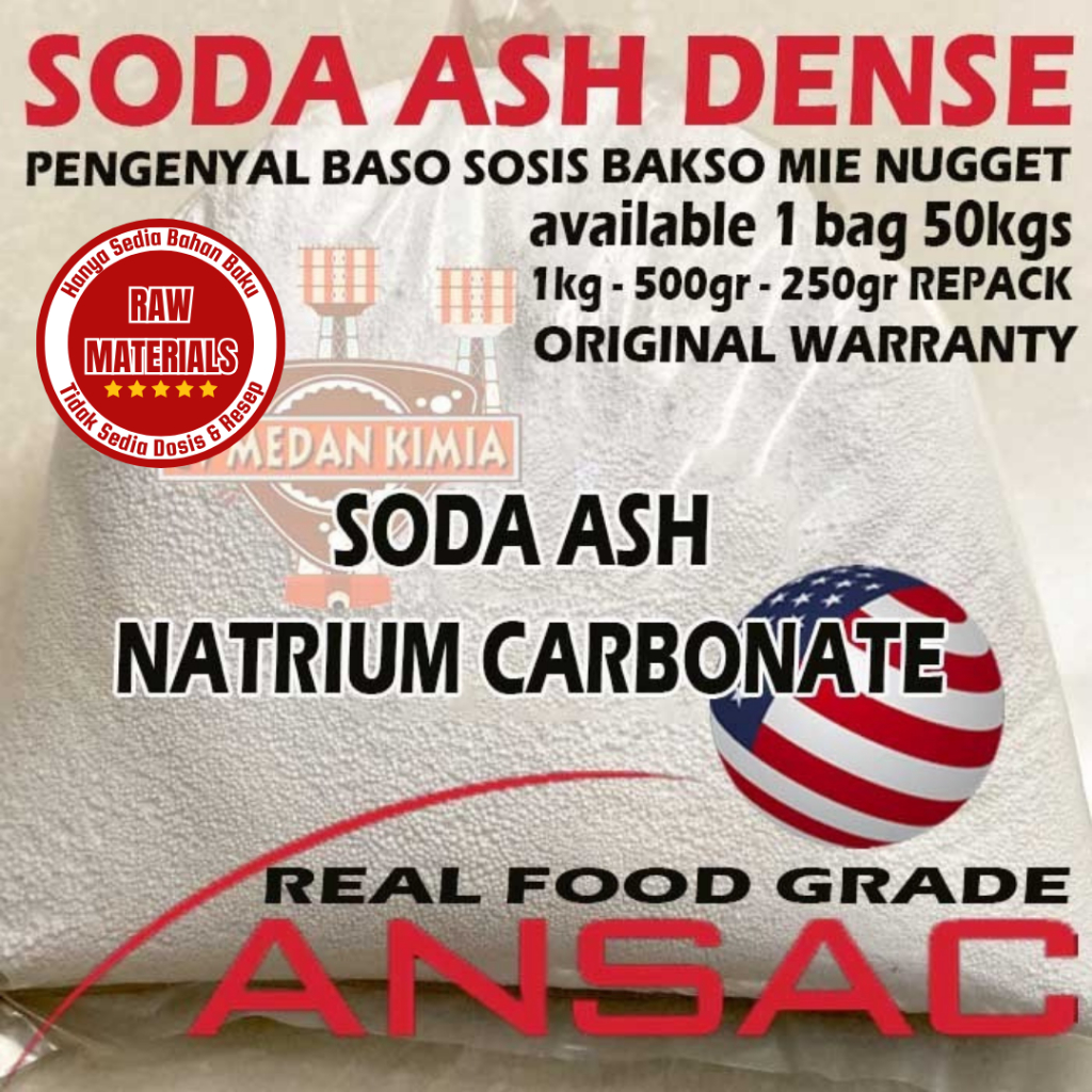 

Soda Ash Soda Abu Natrium Kalsium Karbonat Na2CO3 Food Grade 500gr