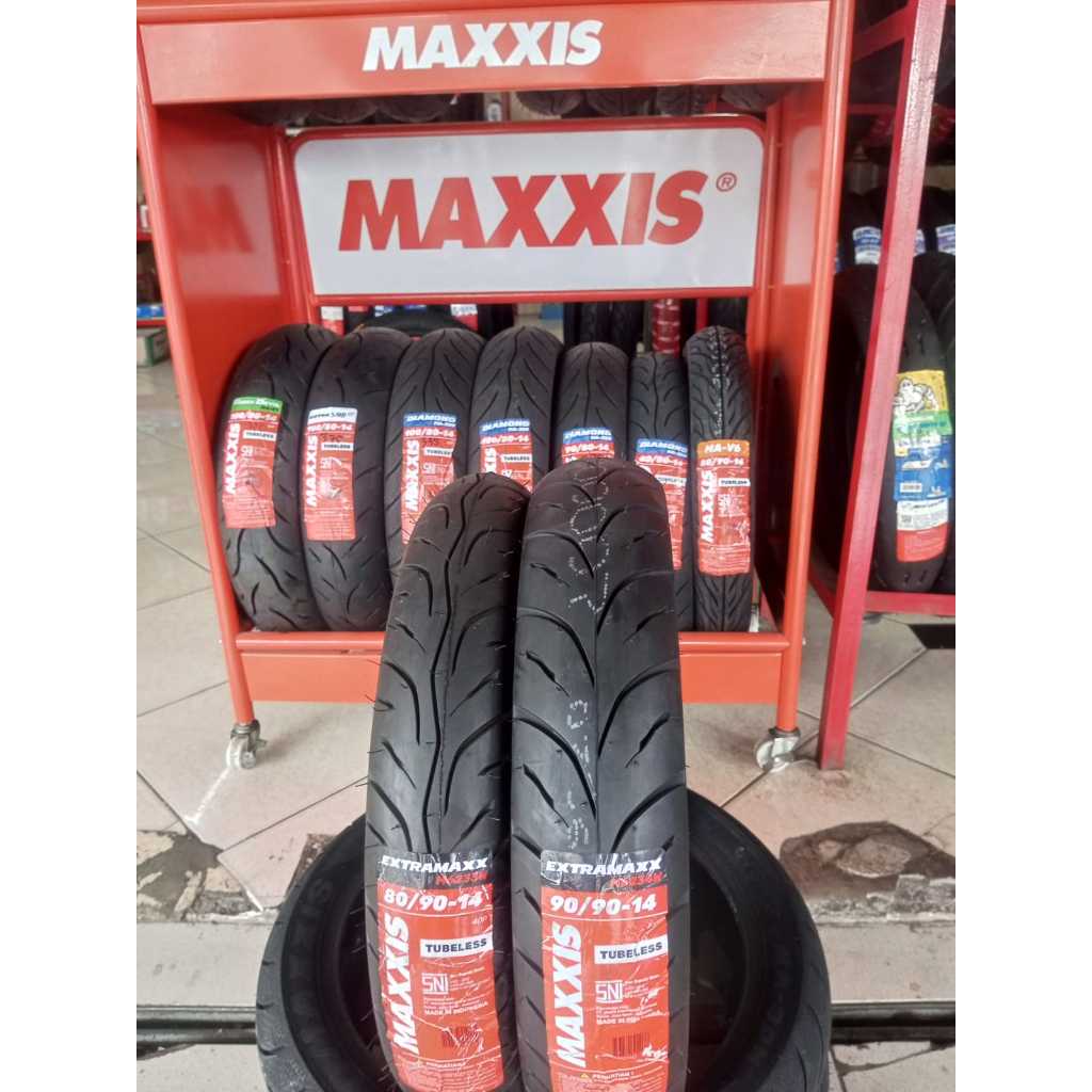 PAKET HEMAT BAN MAXXIS EXTRAMAX 80/90-R14 DAN 90/90-R14