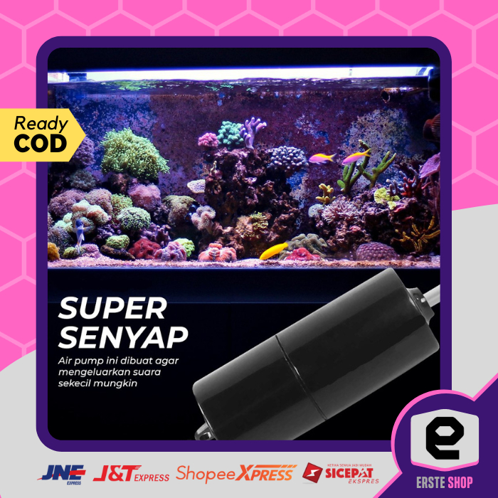 Pompa Air Aquarium Ikan Senyap Super Silent Gelembung Udara Mini USB