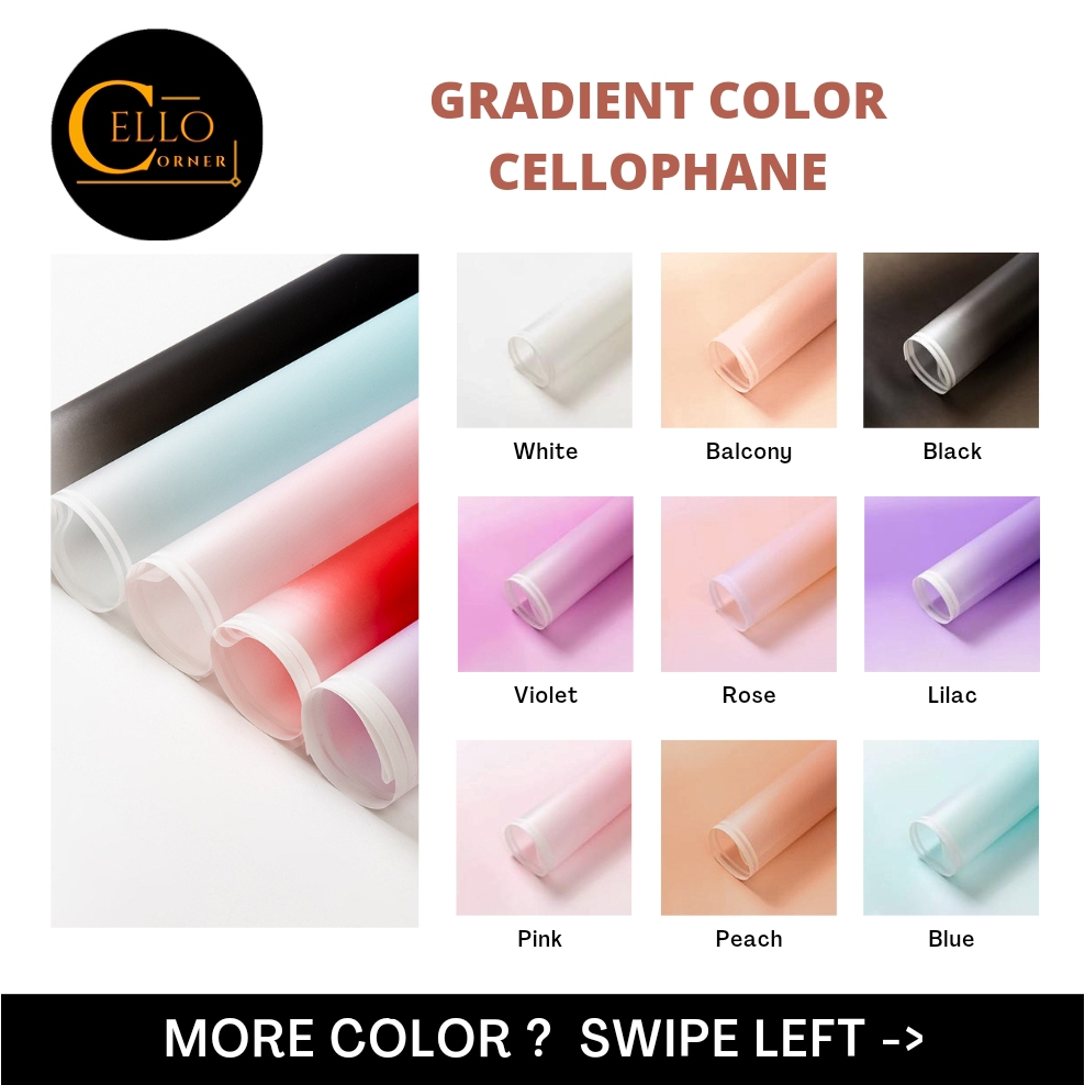 

GRADIENT COLOR CELLOPHANE / Cellophane Gradasi / Gradient Cellophane / Kertas Pembungkus Bunga Gradasi pd