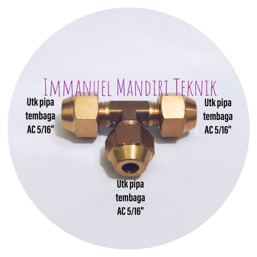 Tee drat luar AC 5/16 / Tee AC 5/16 Flare - set