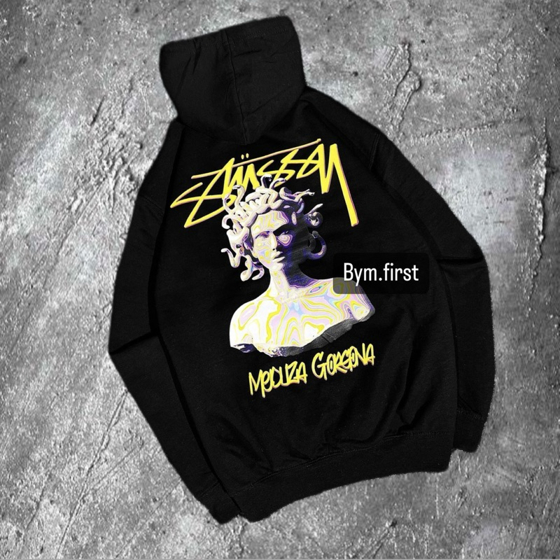 BYM HOODIE STUSSY BALL 8 HOODIE STUSSY BLACK HOODIE STUSSY FULLTAG