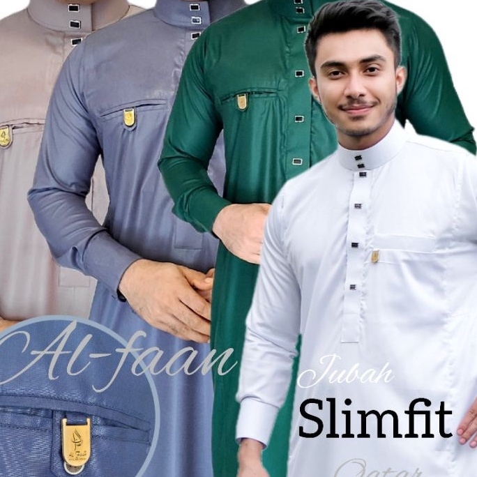 Keren abisIdRr8R2 Slimfit Jubah Gamis Pria Alfaan Manset busana muslim jubah muslim pria model terba