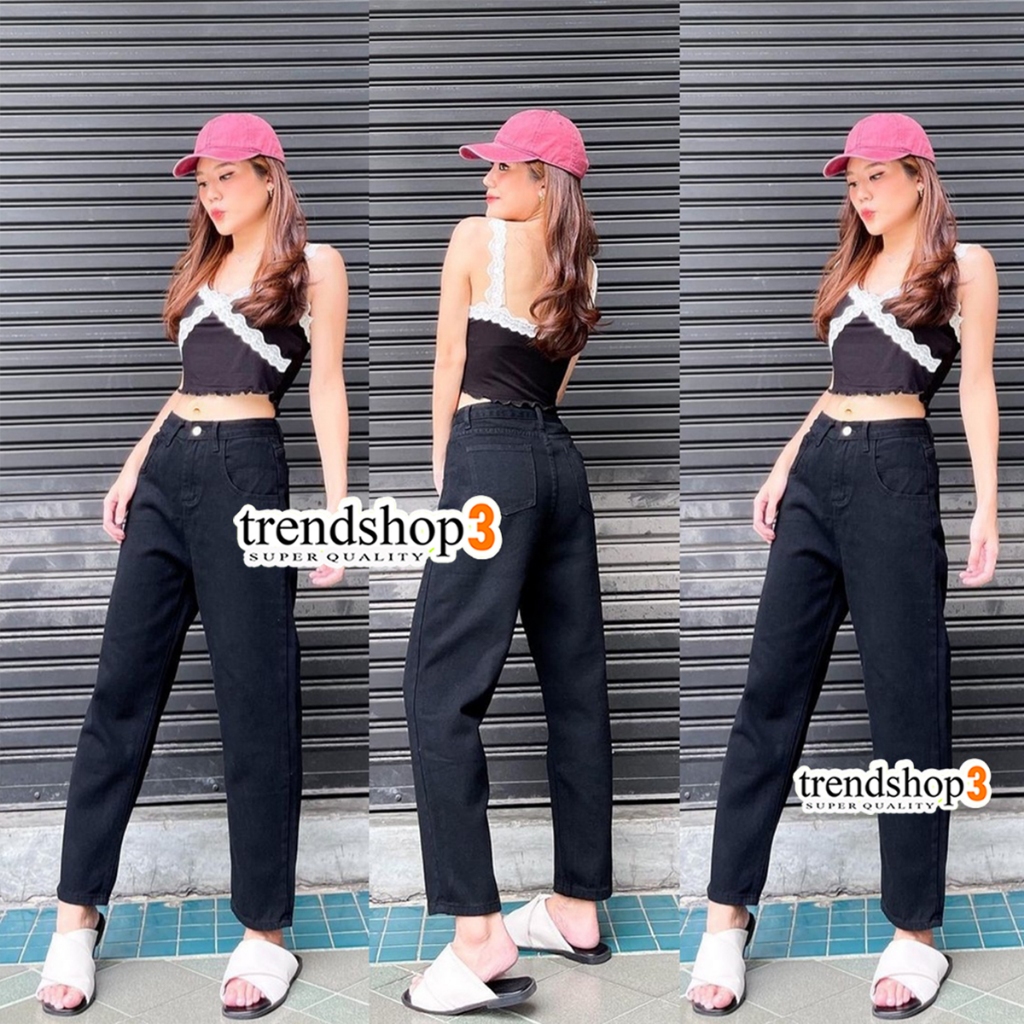 Celana Jeans Boyfriend Hitam Panjang Wanita/Jeans wanita panjang /Celana jeans hitam wanita/Boyfrien