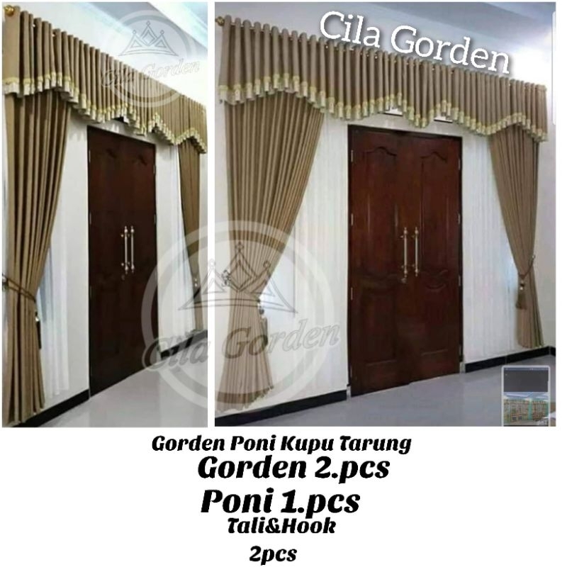 Gorden Poni Pintu Tengah Lebar.3miter Gorden Blackout Poni Smokring