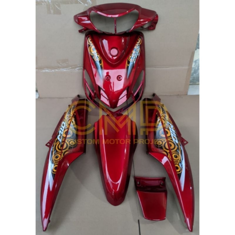 FULL COVER BODY HALUS MOTOR YAMAHA MIO SMILE / SPORTY NEW TAHUN 2009 - 2012 WARNA MERAH MAROON / MER