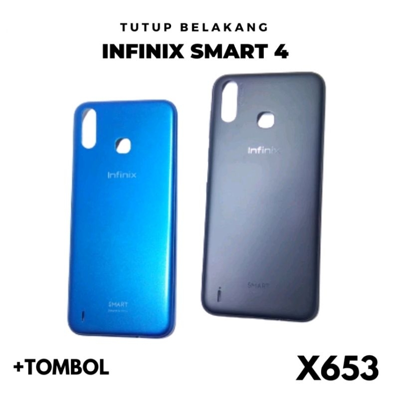 Backdoor Tutup Baterai Infinix Smart 4 / Smart 4c X653 X653C + Tombol Original