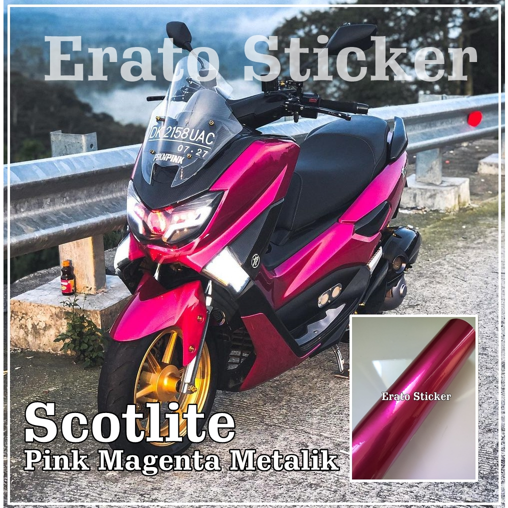 Scotlite stiker motor pink metalik candy skotlet motor pink magenta skotlet pink magenta metalik can