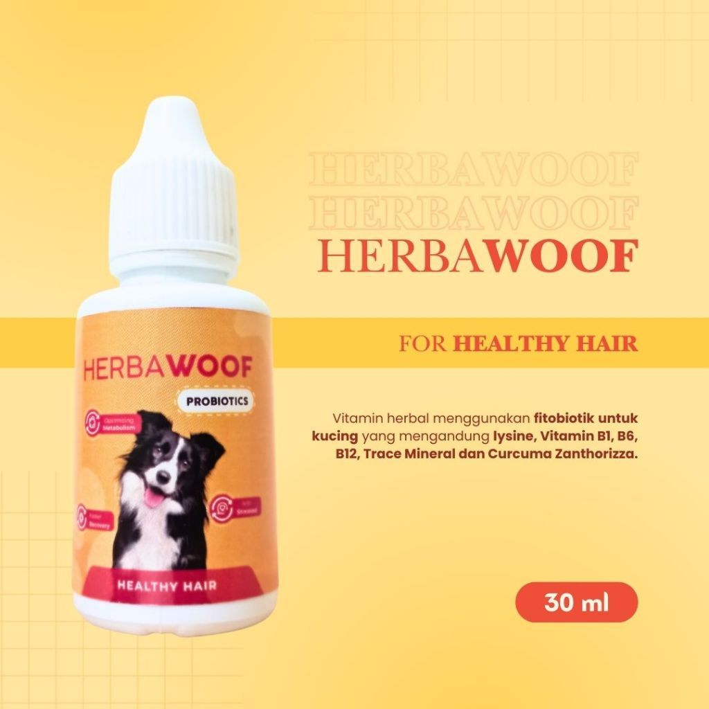 Vitamin herbal Anjing Herbawoof untuk Kesehatan bulu dan Masalah bulu rontok