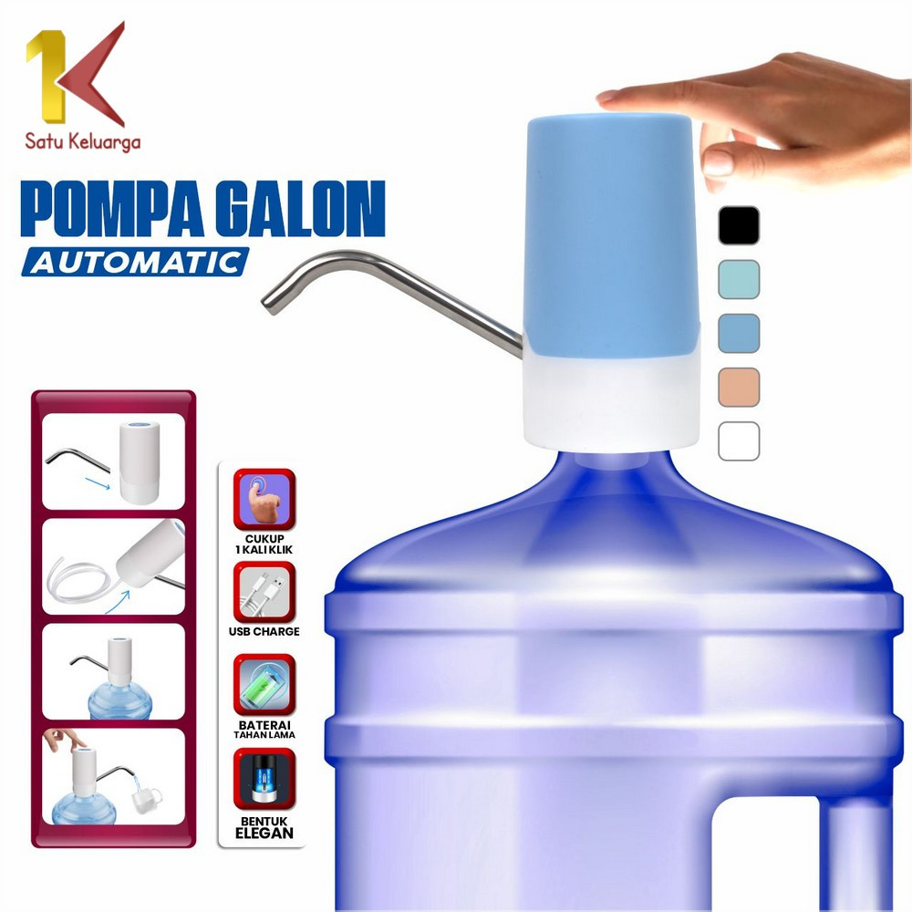 Satu Keluarga Pompa Galon Automatic Elektrik Charge Usb C739 Water Pump Serbaguna Dispenser Air Minu