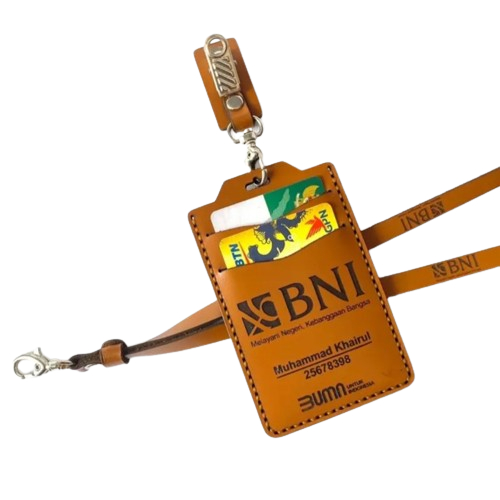 

( TERBARU ) ID Card Holder Kulit Custom - Name Tag Holder Kulit Sapi Asli, Card Holder Custom