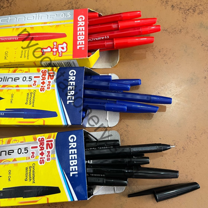 

(12 PCS GRATIS 1 PC) PULPEN GREEBEL TECHNOLINE HITAM BIRU MERAH