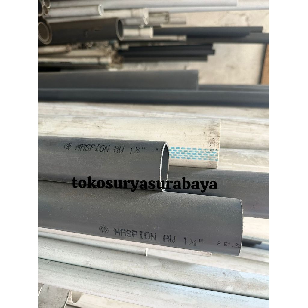 HARGA PER LONJOR - 1 LONJOR PIPA 11/2" AW MASPION Pipa PVC Maspion ABU 11/2 inch AW Pipa ABU Maspion