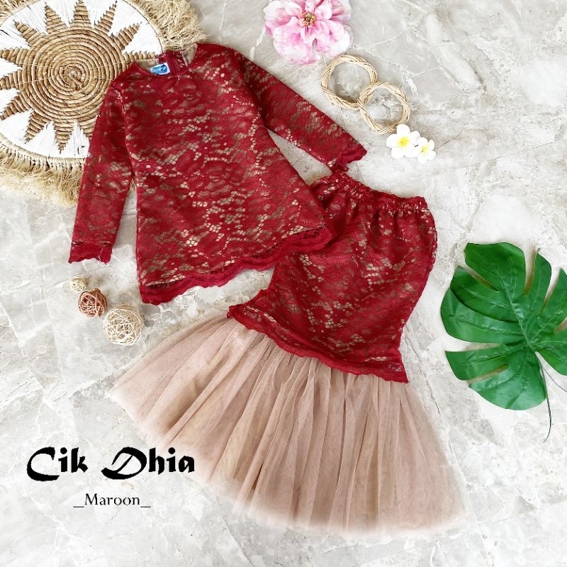 kebaya brokat rok duyung/kebaya lace budak/kebaya melayu/kebaya brokat anak dan dewasa/kebaya brokat