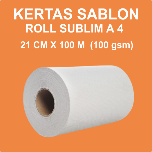 

Kertas sablon Sublim Roll 100 Gsm A4