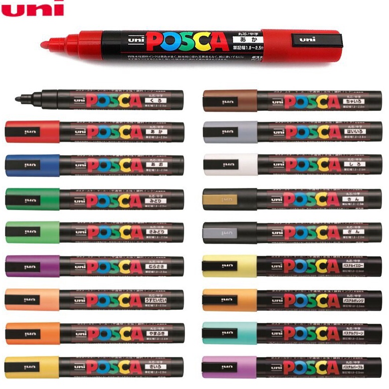 

trReady Stock Uni POSCA PC5M Marker Pen Medium Tip Part 1 E97