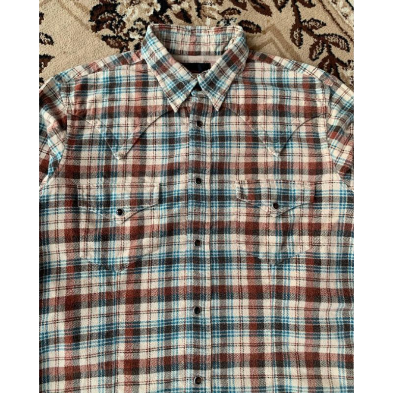 291295 homme heavy flanel western shirt/flanel
