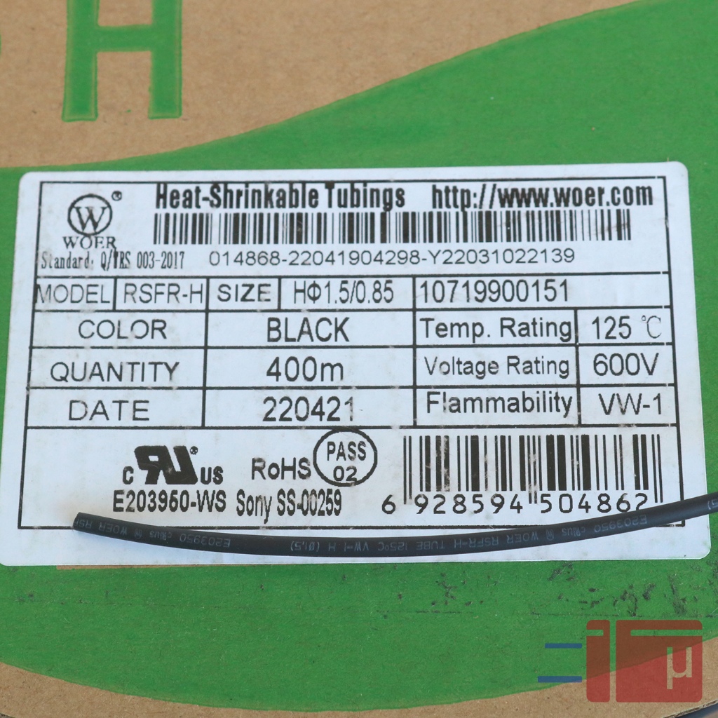 Heat Shrink Tube Isolasi Bakar 1.5mm Hitam