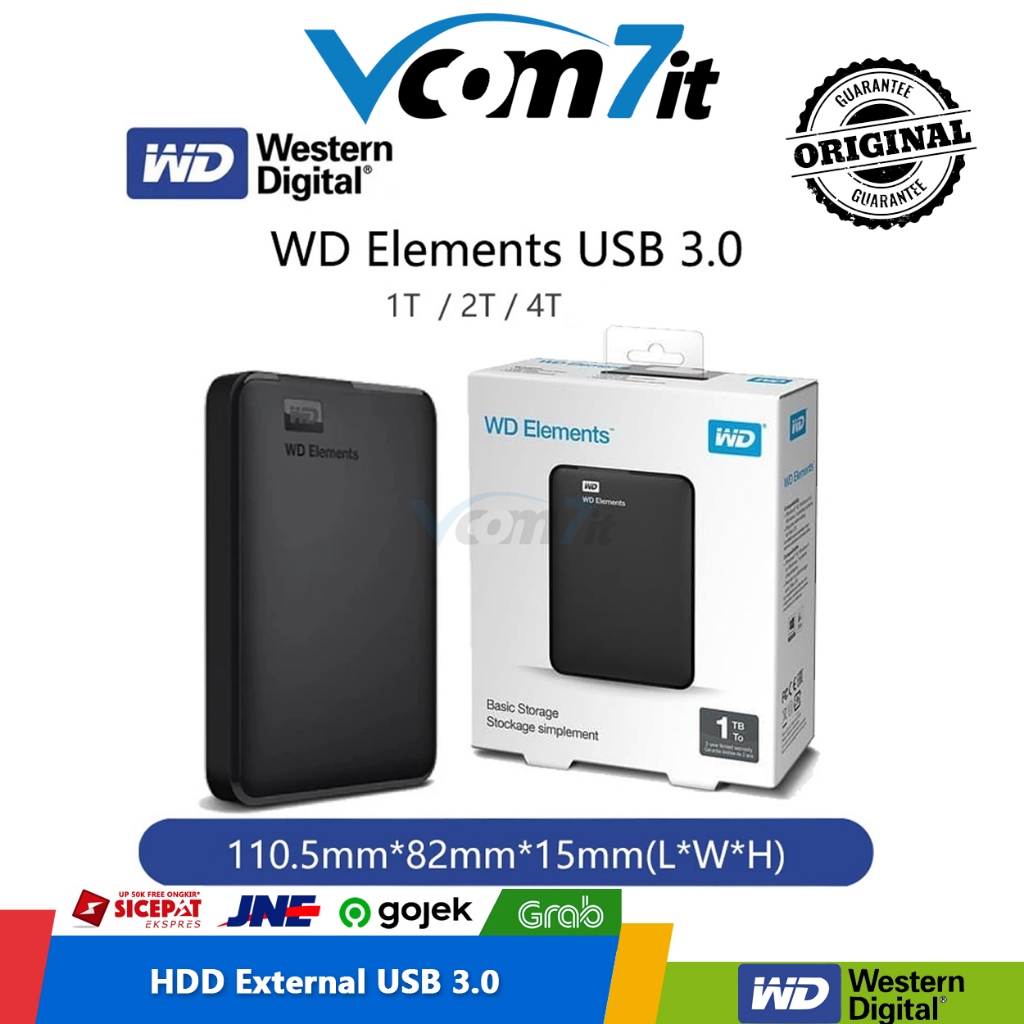 WD Element Elements 1TB 2TB 4TB HDD Hardisk Eksternal External 2.5"