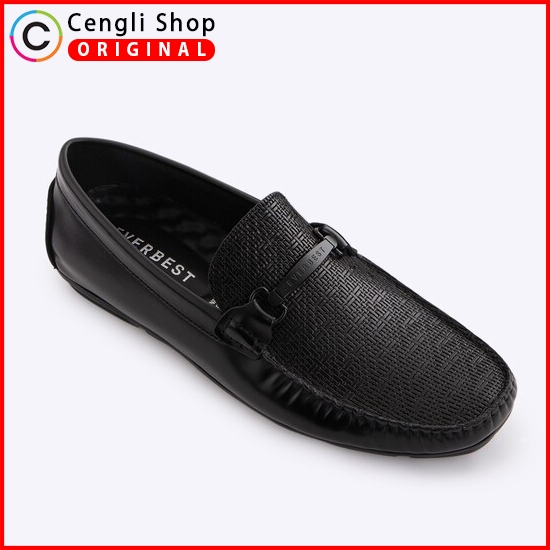 EM38 SEPATU PRIA SLIP ON EVERBEST ORIGINAL PANSUS KULIT ASLI ORI BLACK
