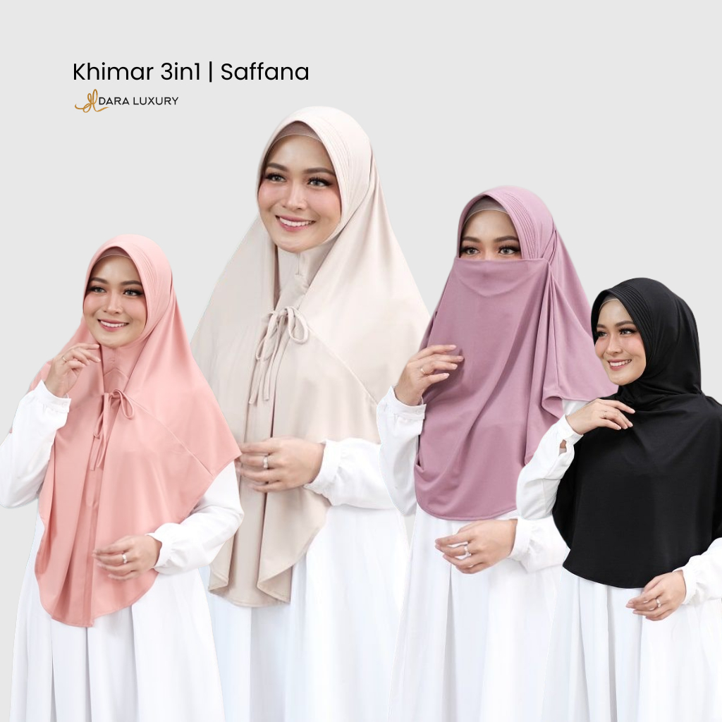 Dara Luxury | Saffana | Khimar 3in1 Jersey Super Premium