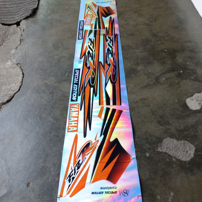 Sticker striping fiz r spesial edition custom variasi oren orange tahan pernis print cutting