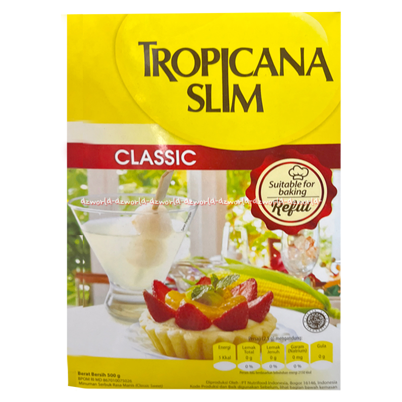 

Tropicana Slim Classic 500gr Sweetener Refill Tropicana Sweet Tener Gula Jagung Pemanis Pengganti Gula Suitable For Baking Bisa Untuk Membuat Kue