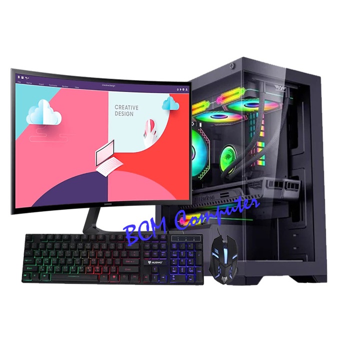 FULL SET PC GAMING AMD RYZEN 5 5600G/16GB DDR4/Monitor 24" Siap Pakai Mantaps
