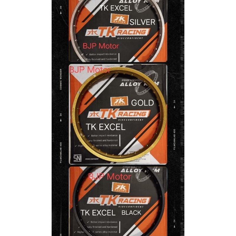 Velak TK Racing EXCEL Ring 17/1.20 (SILVER/GOLD)  Kulit Jeruk (36H)