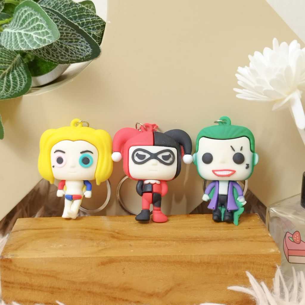 

Gantungan Kunci Harleyquin, Joker 3D/ Rubber Keychain