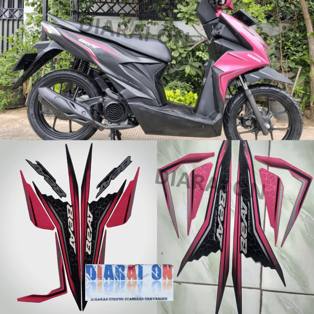 Striping Stiker Honda Beat FI Esp Iss - Beat 2020/2021 Pink Murah
