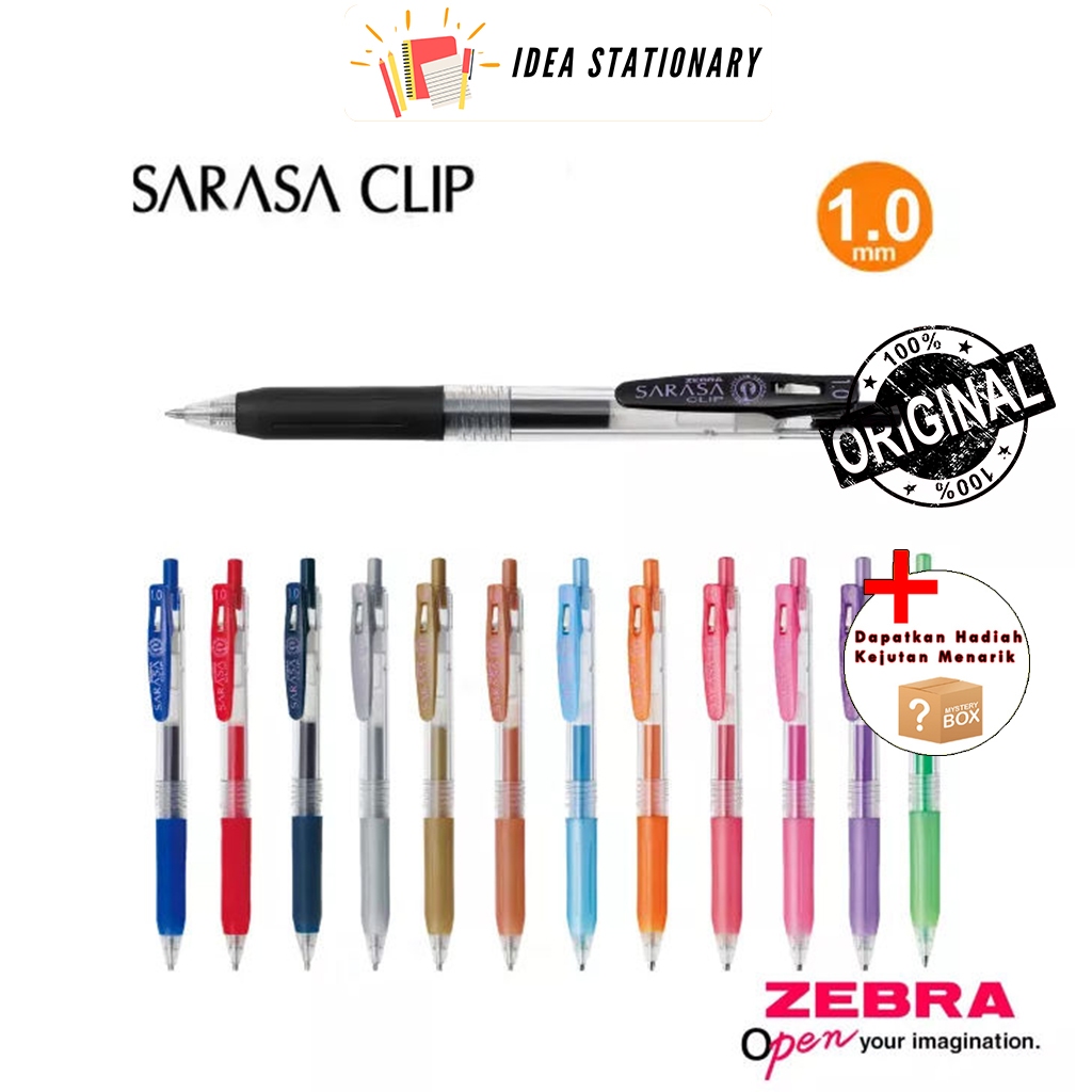 

Bolpoint Ballpen Pulpen Pen Sarasa Clip Zebra 1.0 mm Hitam / Warna