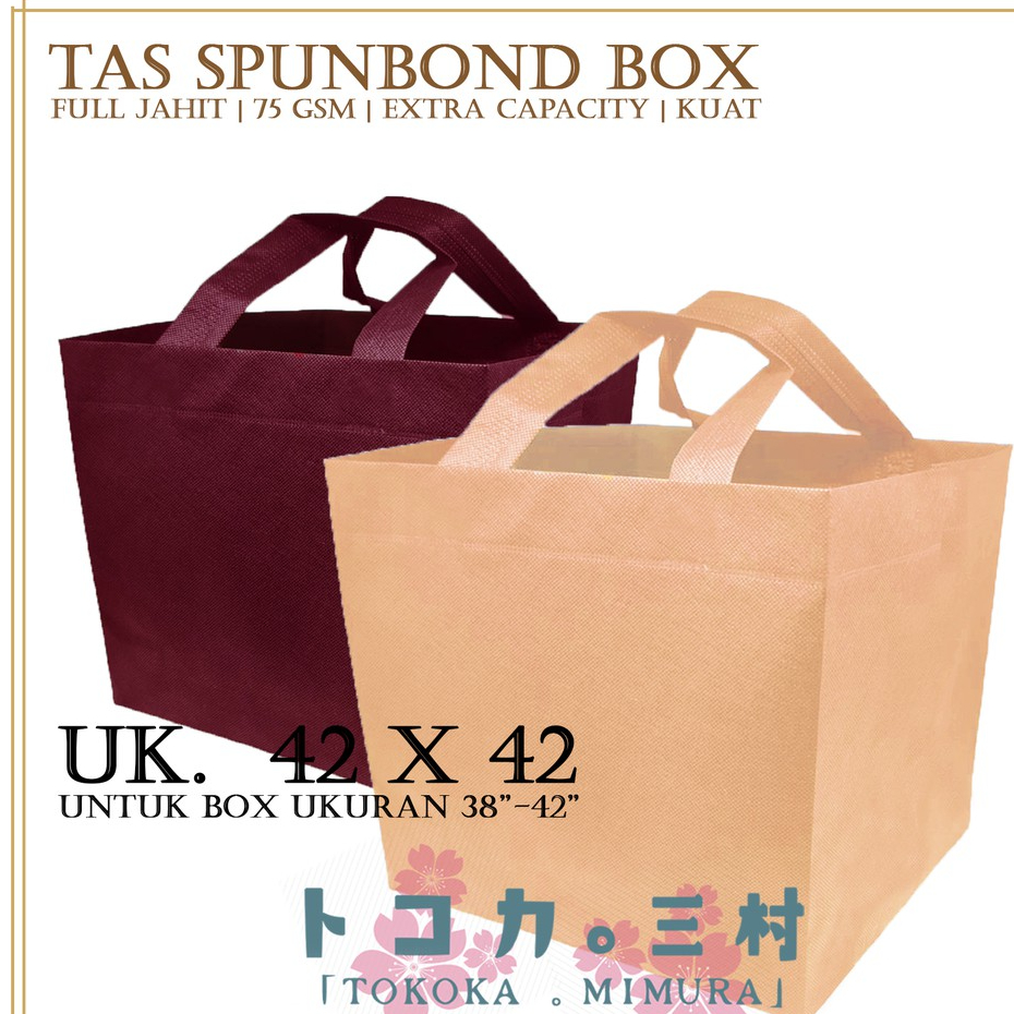 

[ Premium / 12pcs ] Tas Spunbond Box Kue dan Kotak Nasi 40 x 40 - Goodie Bag